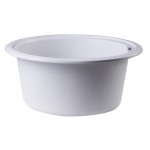 ALFI brand White 17" Drop-In Round Granite Composite Kitchen Prep Sink