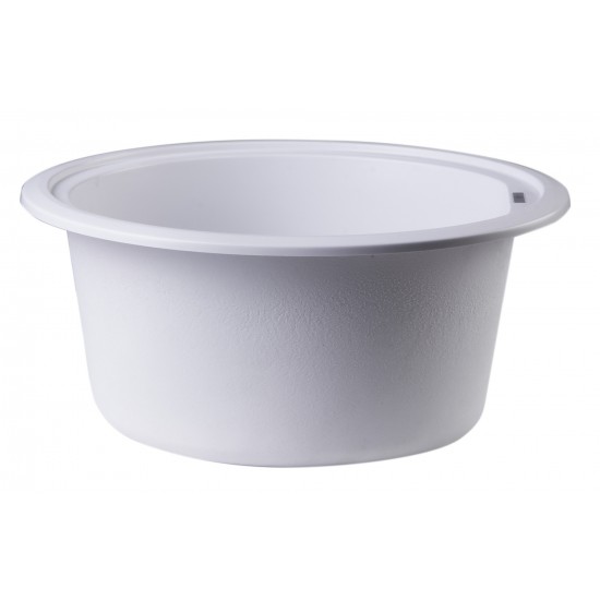ALFI brand White 17" Drop-In Round Granite Composite Kitchen Prep Sink