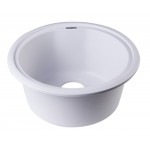 ALFI brand White 17" Drop-In Round Granite Composite Kitchen Prep Sink