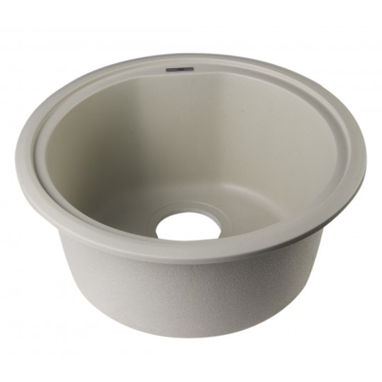 ALFI brand Biscuit 17" Undermount Round Granite Composite Kitchen Prep Sink