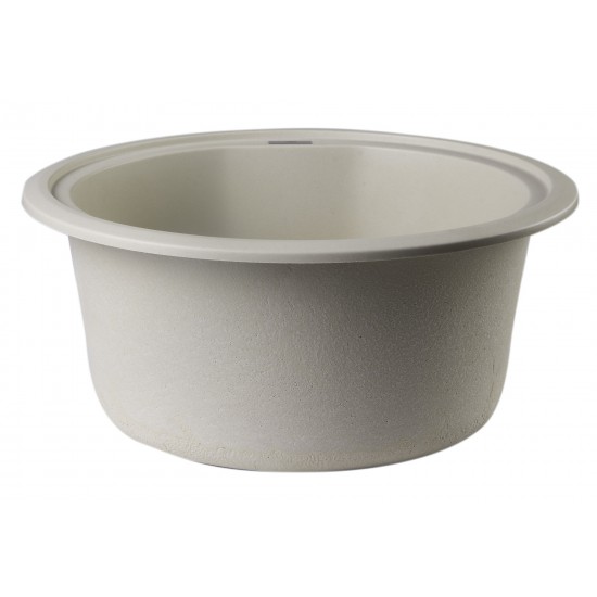 ALFI brand Biscuit 17" Undermount Round Granite Composite Kitchen Prep Sink