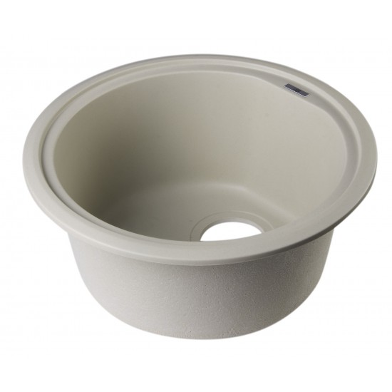 ALFI brand Biscuit 17" Undermount Round Granite Composite Kitchen Prep Sink