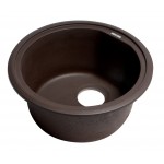 ALFI brand Chocolate 17" Undermount Round Granite Composite Kitchen Prep Sink