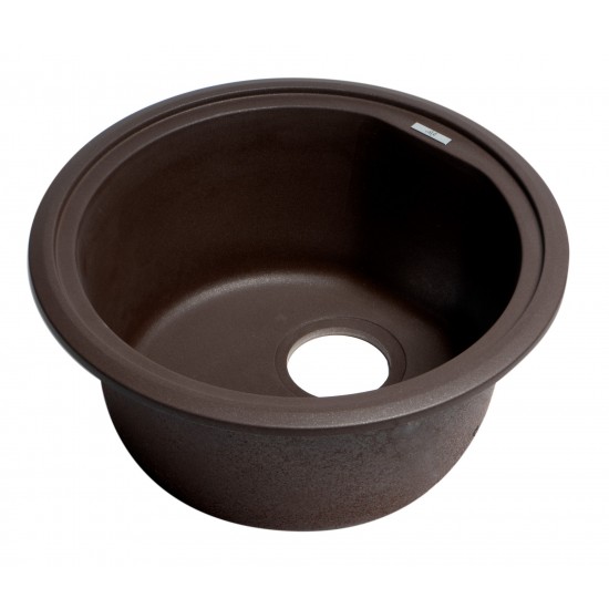 ALFI brand Chocolate 17" Undermount Round Granite Composite Kitchen Prep Sink