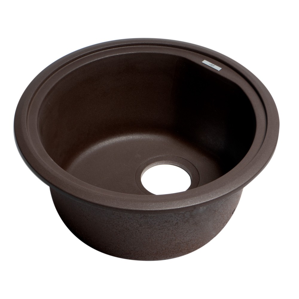 ALFI brand Chocolate 17" Undermount Round Granite Composite Kitchen Prep Sink