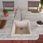 ALFI brand Biscuit 17" Drop-In Rectangular Granite Composite Kitchen Prep Sink