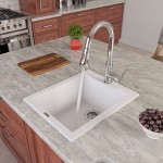 ALFI brand White 17" Drop-In Rectangular Granite Composite Kitchen Prep Sink