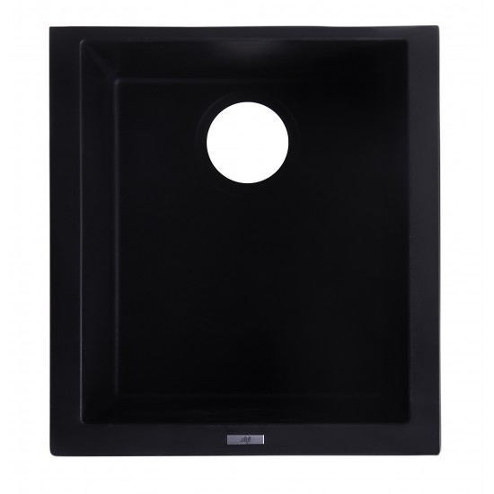 ALFI brand Black 17" Undermount Rectangular Granite Composite Kitchen Prep Sink