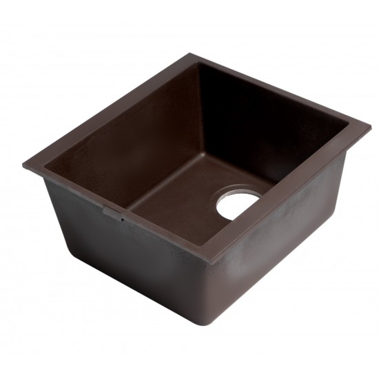 ALFI brand Chocolate 17" Undermount Rectangular Composite Kitchen Prep Sink