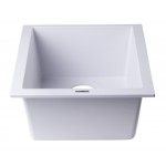 ALFI brand White 17" Undermount Rectangular Granite Composite Kitchen Prep Sink