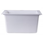 ALFI brand White 17" Undermount Rectangular Granite Composite Kitchen Prep Sink