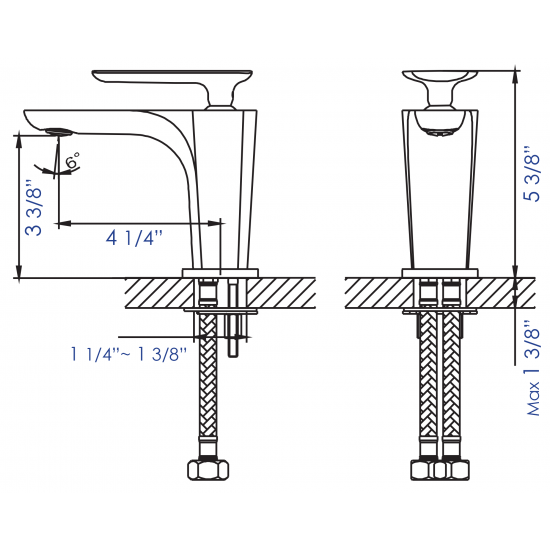 ALFI brand AB1779-PC Polished Chrome Single Hole Modern Bathroom Faucet