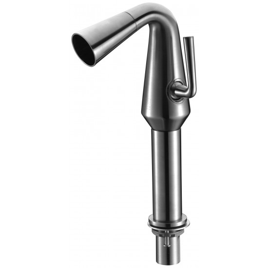 ALFI brand Brushed Nickel Single Hole Tall Cone Waterfall Bathroom Faucet