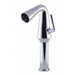 ALFI brand Polished Chrome Single Hole Tall Cone Waterfall Bathroom Faucet