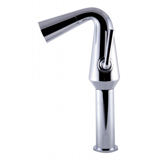 ALFI brand Polished Chrome Single Hole Tall Cone Waterfall Bathroom Faucet