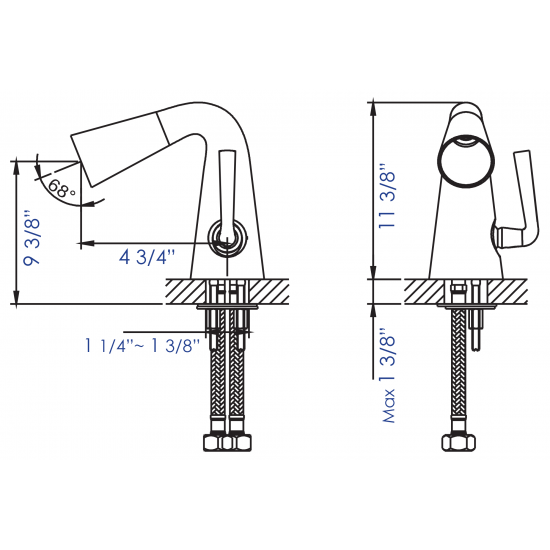 ALFI brand Polished Chrome Single Hole Tall Cone Waterfall Bathroom Faucet