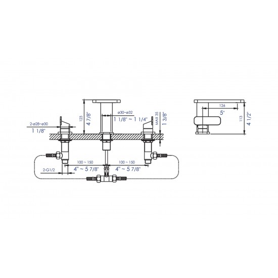 ALFI brand AB1884-BN Brushed Nickel Two-Handle 8" Widespread Bathroom Faucet