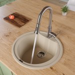 ALFI brand Biscuit 20" Drop-In Round Granite Composite Kitchen Prep Sink