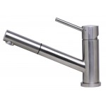 ALFI brand Solid Brushed Stainless Steel Pull Out Single Hole Kitchen Faucet