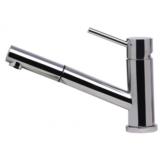 ALFI brand Solid Polished Stainless Steel Pull Out Single Hole Kitchen Faucet