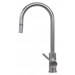 ALFI brand Solid Brushed Stainless Steel Single Hole Pull Down Kitchen Faucet