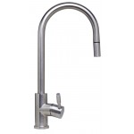 ALFI brand Solid Brushed Stainless Steel Single Hole Pull Down Kitchen Faucet