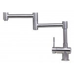 ALFI brand Solid Brushed Stainless Steel Retractable Single Hole Kitchen Faucet