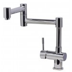 ALFI brand Solid Polished Stainless Steel Retractable Single Hole Kitchen Faucet