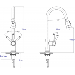 ALFI brand Traditional Solid Polished Stainless Steel Pull Down Kitchen Faucet