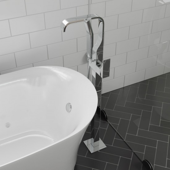 ALFI brand AB2180-PC Single Lever Floor Mounted Tub Filler Mixer