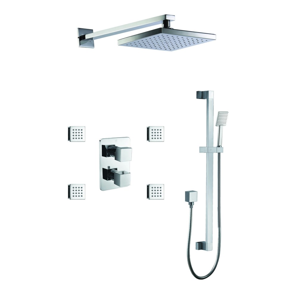 ALFI brand Polished Chrome 3 Way Thermostatic Shower Set with Body Sprays ALFI brand Polished Chrome 3 Way Thermostatic Shower Set with Body Sprays