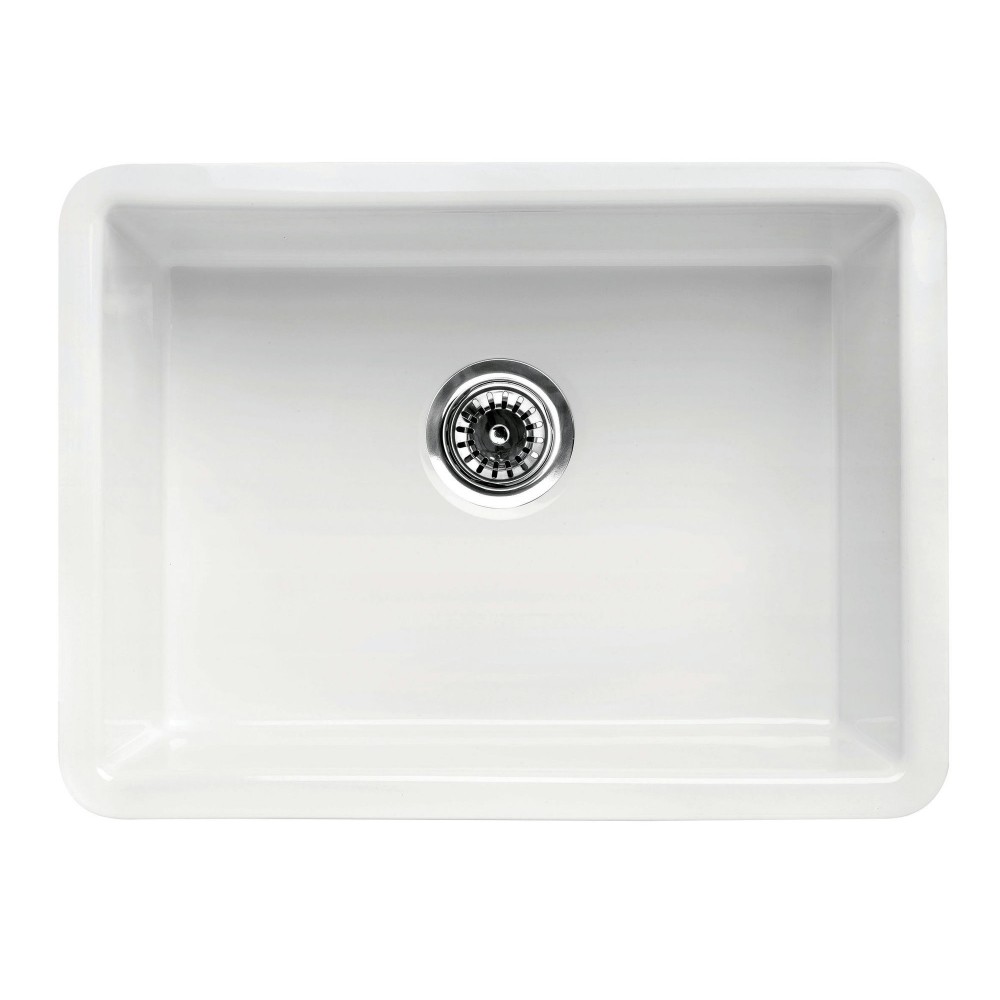 ALFI brand AB2317 23" White Fireclay Undermount Kitchen Sink