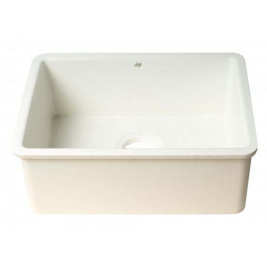 ALFI brand AB2317 23" White Fireclay Undermount Kitchen Sink