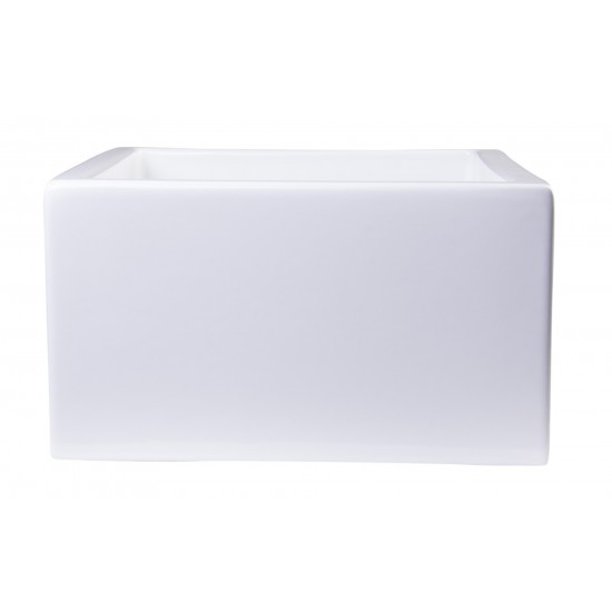 ALFI brand 24" White Arched Apron Thick Wall Fireclay Single Bowl Farm Sink