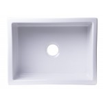 ALFI brand 24" White Arched Apron Thick Wall Fireclay Single Bowl Farm Sink