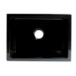 ALFI brand 24" Black Reversible Smooth / Fluted Single Bowl Fireclay Farm Sink