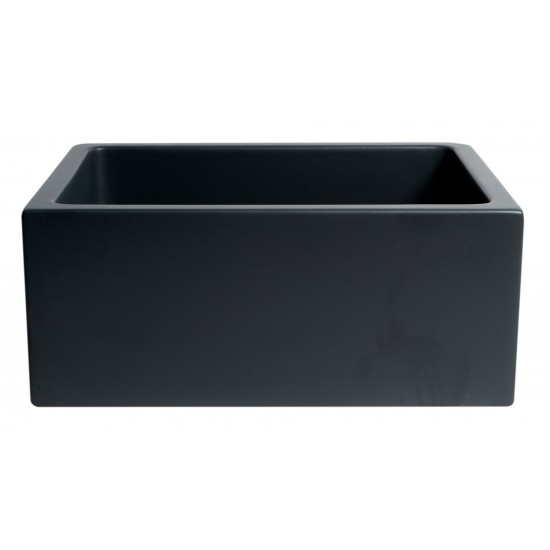 ALFI brand 24" Reversible Smooth / Fluted Single Bowl Fireclay Farm Sink