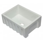 ALFI brand 24 inch Reversible Smooth / Fluted Single Bowl Fireclay Farm Sink