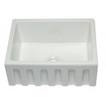 ALFI brand 24 inch Reversible Smooth / Fluted Single Bowl Fireclay Farm Sink