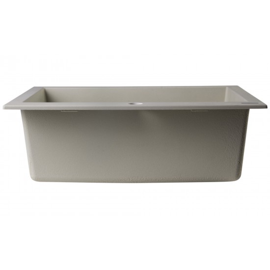 ALFI brand Biscuit 24" Drop-In Single Bowl Granite Composite Kitchen Sink