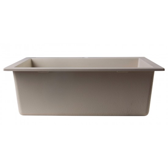 ALFI brand Biscuit 24" Drop-In Single Bowl Granite Composite Kitchen Sink