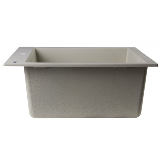 ALFI brand Biscuit 24" Drop-In Single Bowl Granite Composite Kitchen Sink
