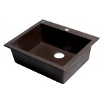 ALFI brand Chocolate 24" Drop-In Single Bowl Granite Composite Kitchen Sink