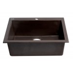 ALFI brand Chocolate 24" Drop-In Single Bowl Granite Composite Kitchen Sink