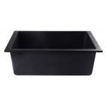 ALFI brand Black 24" Undermount Single Bowl Granite Composite Kitchen Sink