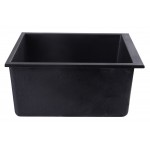 ALFI brand Black 24" Undermount Single Bowl Granite Composite Kitchen Sink