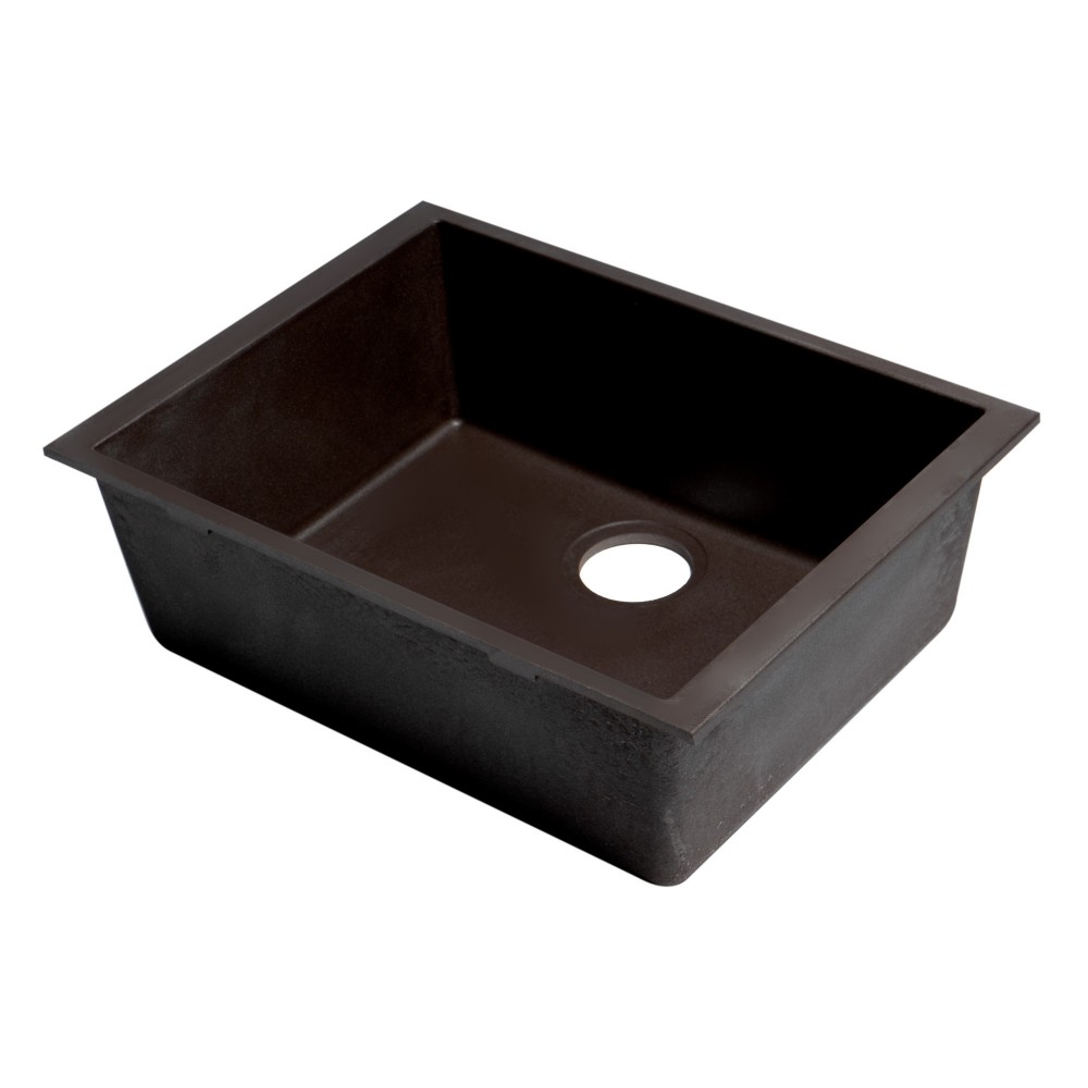 ALFI brand Chocolate 24" Undermount Single Bowl Granite Composite Kitchen Sink