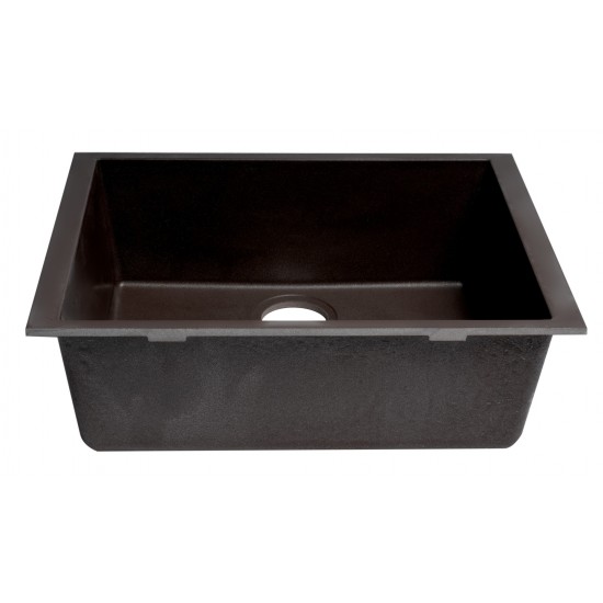 ALFI brand Chocolate 24" Undermount Single Bowl Granite Composite Kitchen Sink