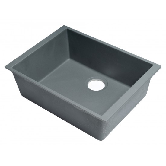 ALFI brand Titanium 24" Undermount Single Bowl Granite Composite Kitchen Sink