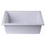 ALFI brand White 24" Undermount Single Bowl Granite Composite Kitchen Sink